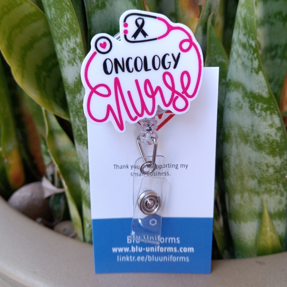 Oncology nurse badge reel holder